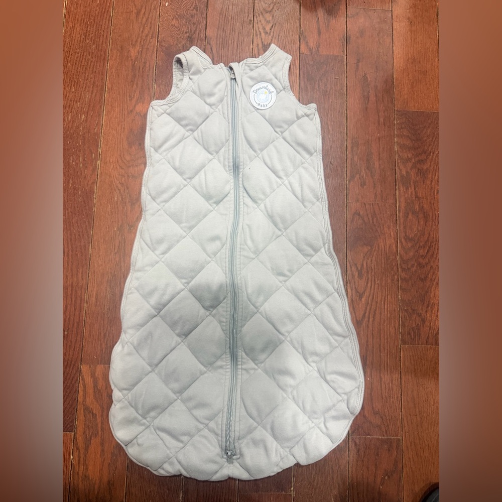 Dreamland Baby Weighted-Quilted Gray Baby Sleep Sack 100% cotton